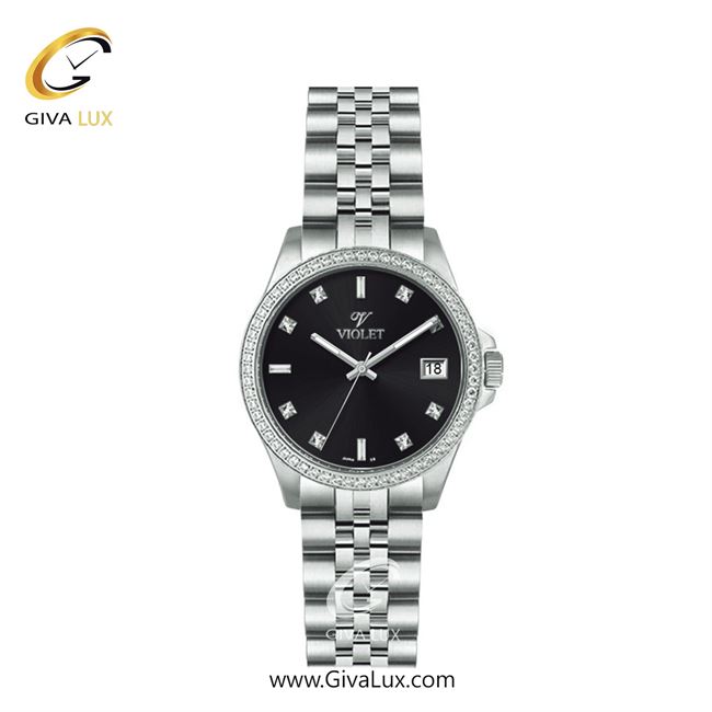 ساعت مچی اورجینال زنانه ویولت VIOLET نقره ای | نقره ای| مشکی| کد رفرنس 0560 | 0574